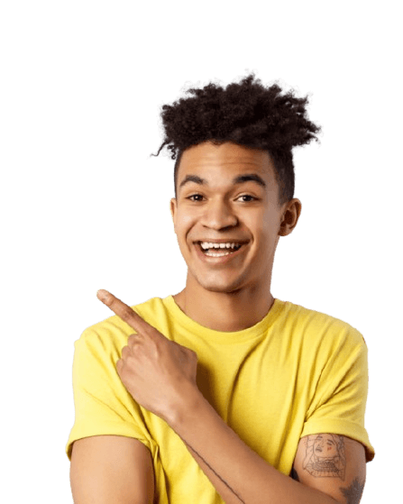 Team member pointing to highlighted services
